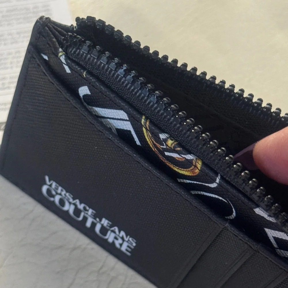 Versace Jeans Couture Black, White and Gold Card Holder - Picture 12 of 16